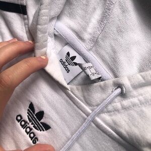 Adidas white crop hoodie